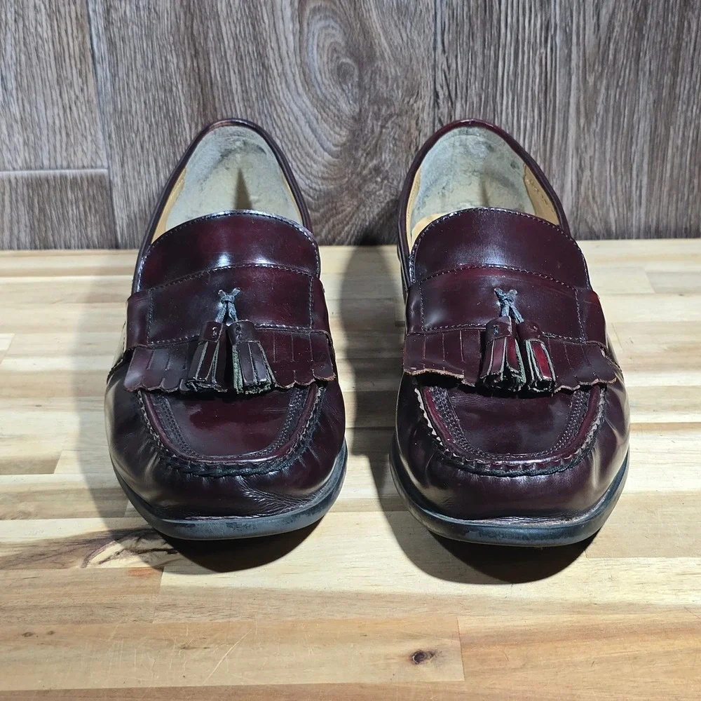 Nunn Bush Men's KORE Tassel‎ Kiltie Loafers 12M Burgundy Leather Dress Shoes